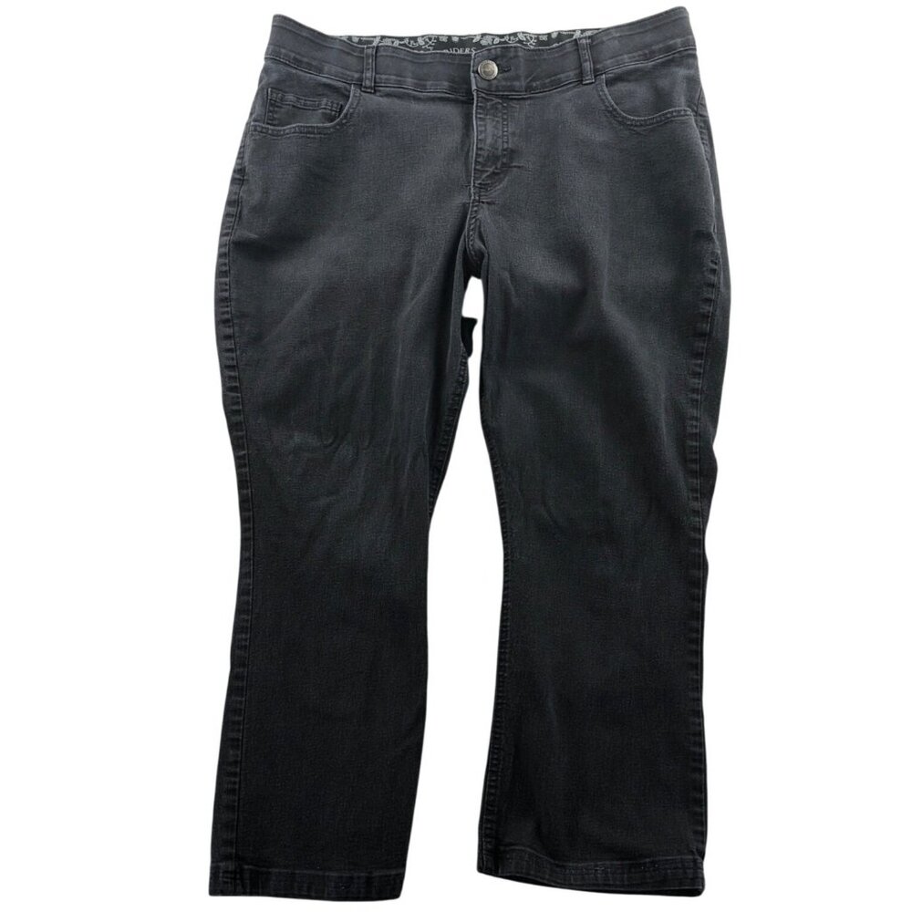 Riders By Lee Women's Jeans Size 18WP Black Denim Midrise Bootcut Leg High Rise